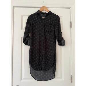 Atmosphere Black & White Polka Dot Shirt Dress size 2